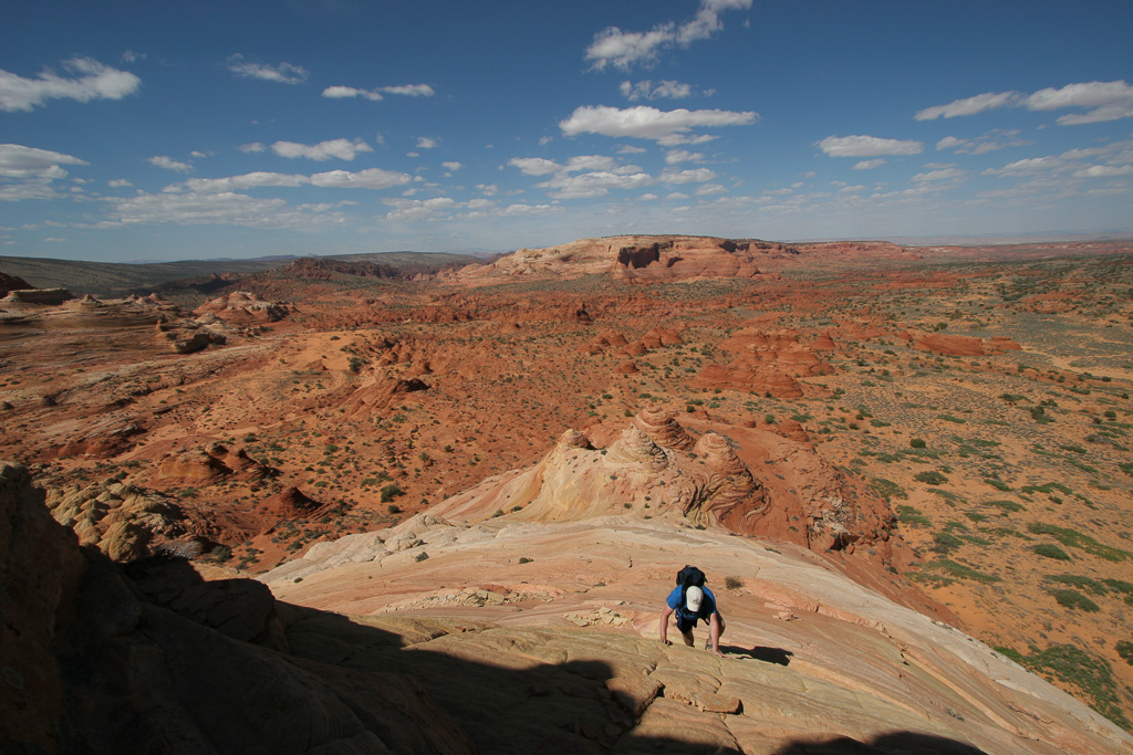 Climbing to Top Arch - The Wave