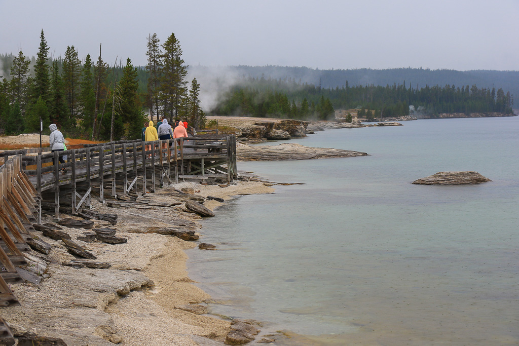 Boardwalk and Fishing Cone - West Thumb Geyser Basin