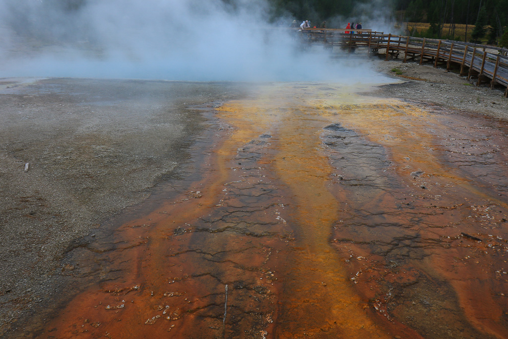 Boardwalk and Black Pool - West Thumb Geyser Basin