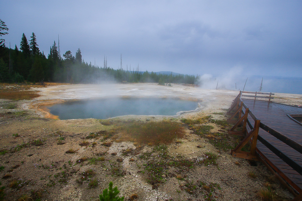 Abyss Pool and steam - West Thumb Geyser Basin