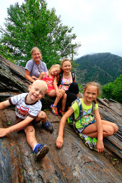 Group on summit - Chimney Tops 2013